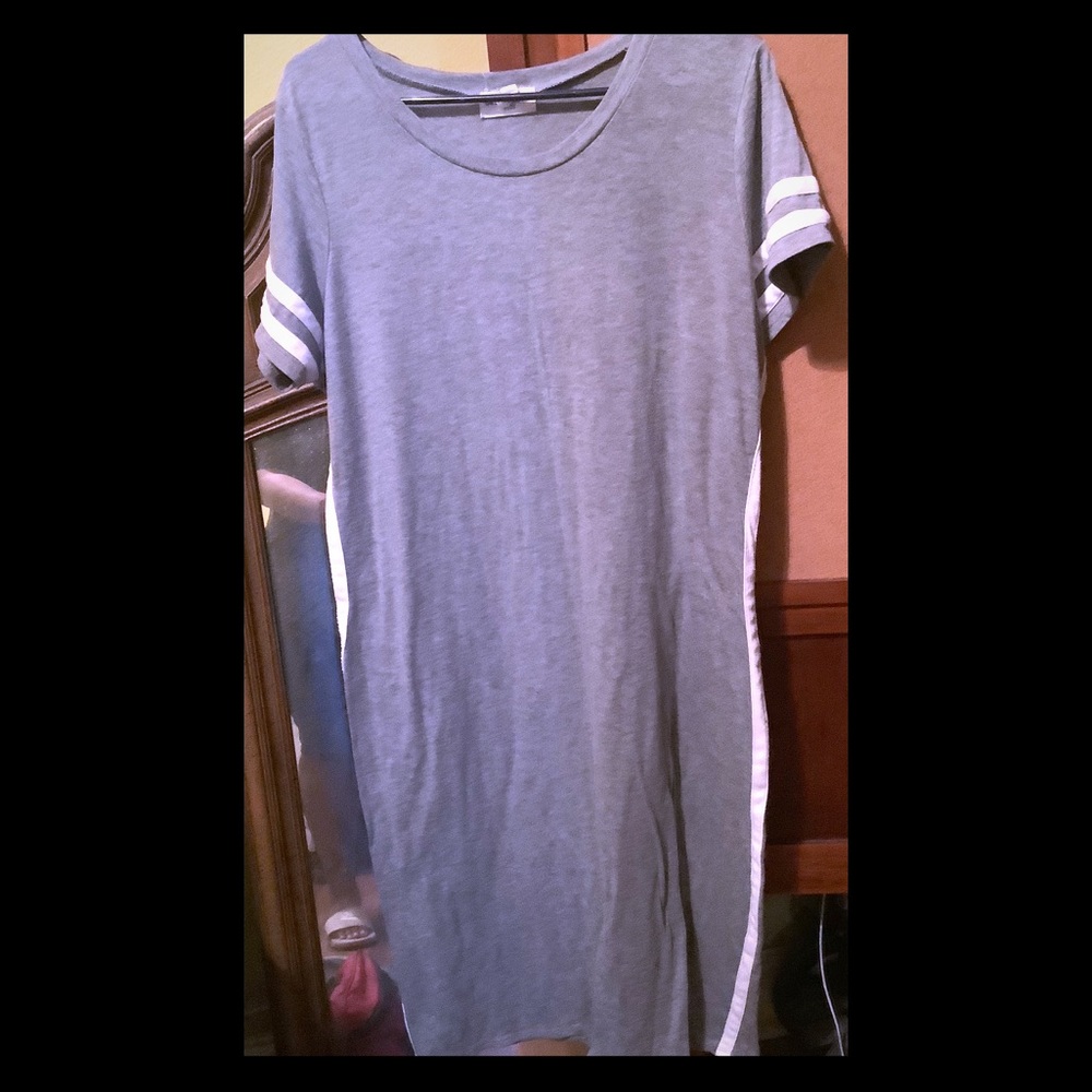 Gray with stripes Shirt Dress